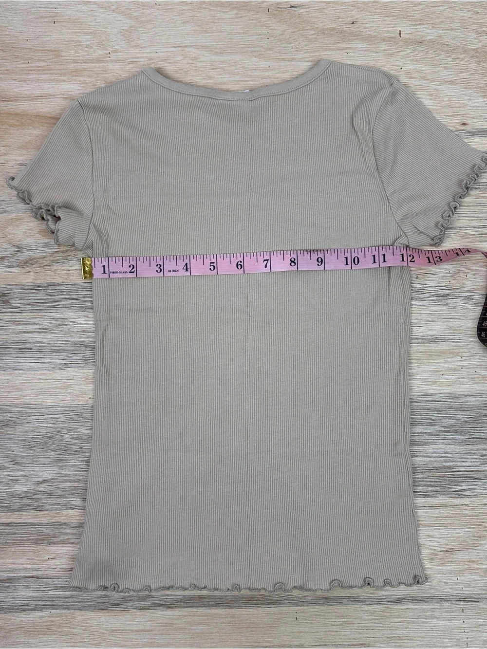 GAP Kids Ribbed Crewneck Tee - Beige